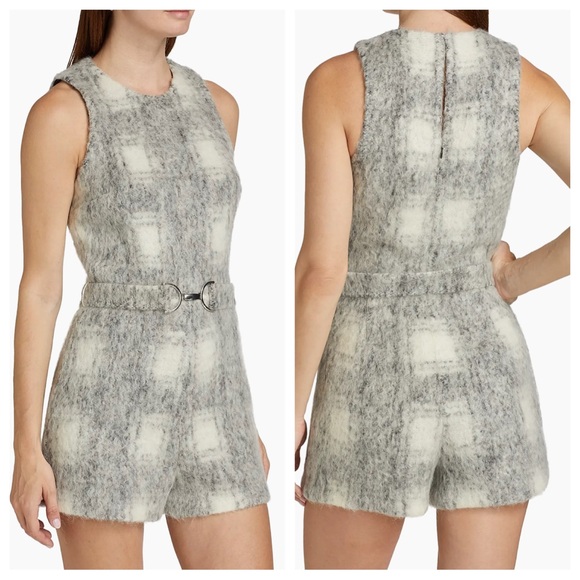 Amanda Uprichard Hazel Gray Wool-Blend Romper Size Small NWT
